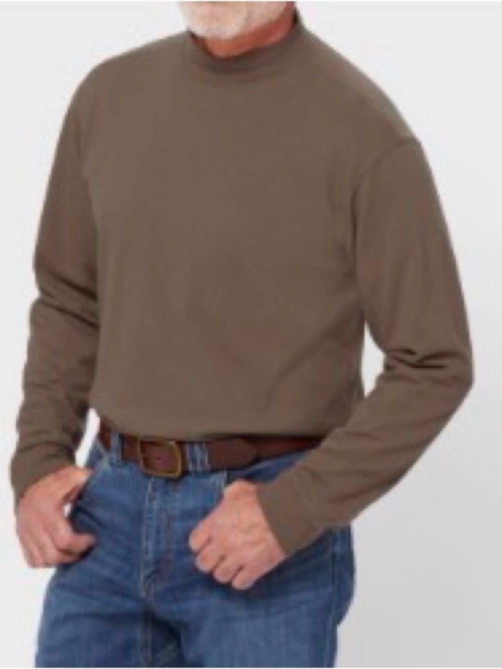 Duluth Trading Co Men's Longtail T Relaxed Fit Mock Turtleneck - Brown